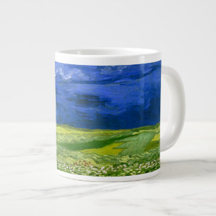 Wheat Field Under Clouded Sky Van Gogh Fine Art Large Coffee Mug