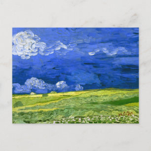Wheat Field Under Clouded Sky Van Gogh Fine Art Postcard