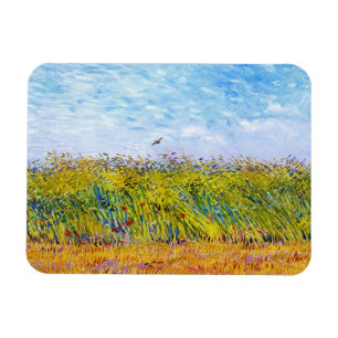 Wheat Field with a Lark by Vincent Van Gogh Magnet