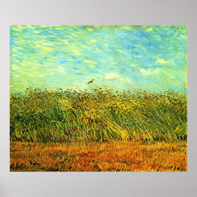 Wheat Field with a Lark (van Gogh) Poster (Front)