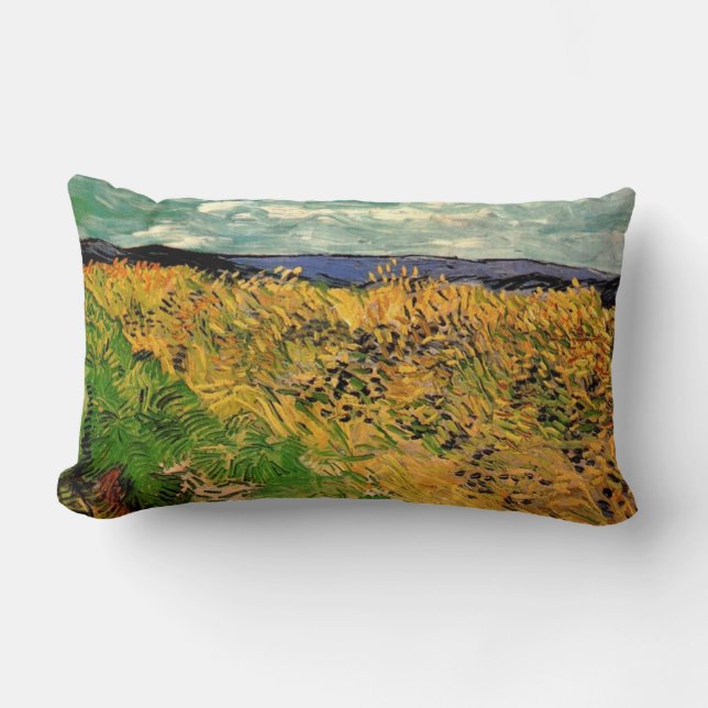 Wheat Field with Cornflowers by Van Gogh. Lumbar Cushion (Front)