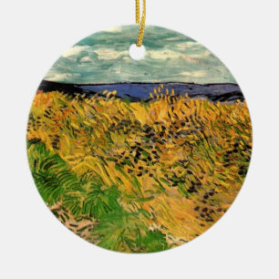 Wheat Field with Cornflowers by Vincent van Gogh Ceramic Ornament