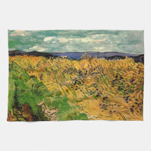 Wheat Field with Cornflowers by Vincent van Gogh Tea Towel