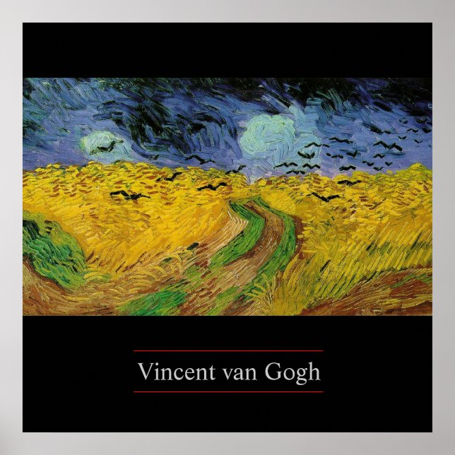 Wheat Field with Crows by van Gogh Poster Print (Front)