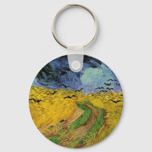 Wheat Field with Crows Key Ring