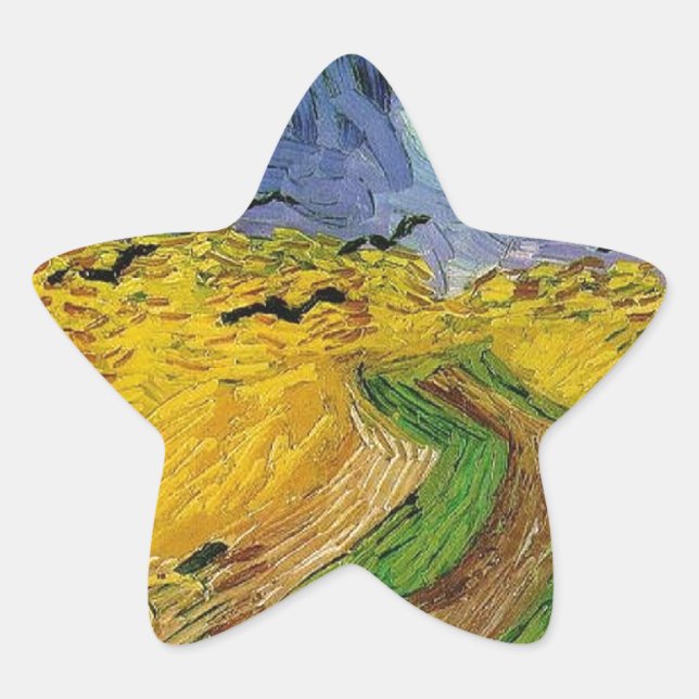 Wheat Field with Crows Star Sticker (Front)
