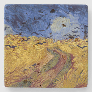 Wheat Field with Crows   Van Gogh   Stone Coaster