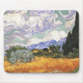 Wheat Field with Cypress by Van Gogh. Mouse Pad