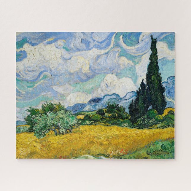 "WHEAT FIELD WITH CYPRESSES" BY VAN GOGH ON PUZZLE (Horizontal)