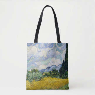 Wheat Field with Cypresses by Van Gogh Tote Bag