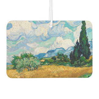 Wheat Field with Cypresses by Vincent van Gogh Car Air Freshener