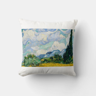 Wheat Field with Cypresses by Vincent van Gogh Cushion