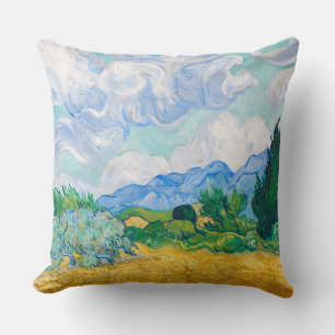 Wheat Field with Cypresses by Vincent van Gogh Cushion