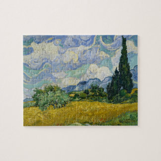 Wheat Field with Cypresses by Vincent van Gogh Jigsaw Puzzle