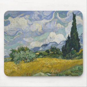 Wheat Field with Cypresses by Vincent van Gogh Mouse Pad