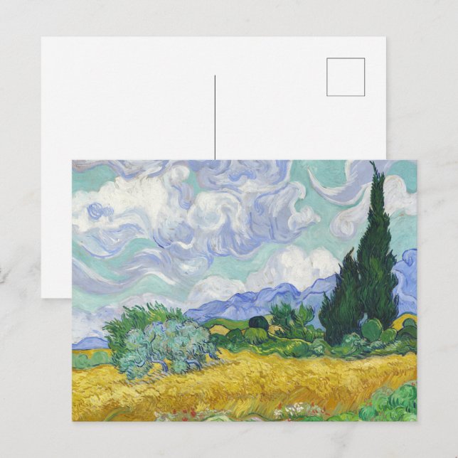 Wheat Field with Cypresses by Vincent van Gogh Postcard (Front/Back)