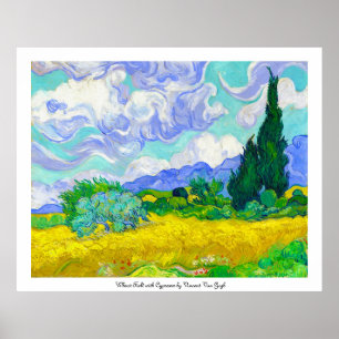 Wheat Field with Cypresses by Vincent Van Gogh Poster