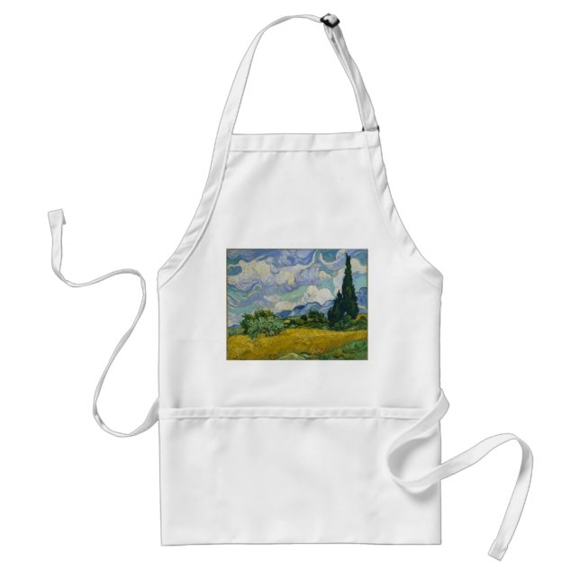 Wheat Field with Cypresses by Vincent van Gogh Standard Apron (Front)