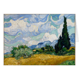 Wheat Field with Cypresses Card