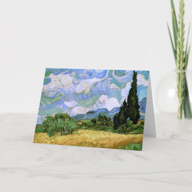Wheat Field with Cypresses (F717)Van Gogh Fine Art Card (Front)