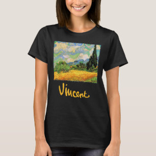 Wheat Field with Cypresses Haute Galline by Vincen T-Shirt