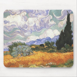 Wheat Field with Cypresses Mouse Pad