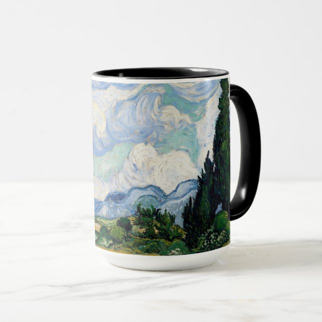 Wheat Field with Cypresses Mug (Front Right)