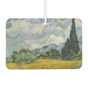 Wheat Field with Cypresses, Oil Painting, Van Gogh Car Air Freshener