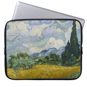 Wheat Field with Cypresses, Oil Painting, Van Gogh Laptop Sleeve