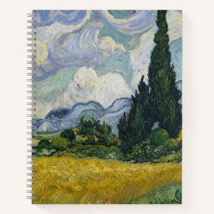 Wheat Field with Cypresses, Oil Painting, Van Gogh Notebook