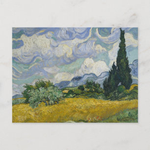 Wheat Field with Cypresses, Oil Painting, Van Gogh Postcard