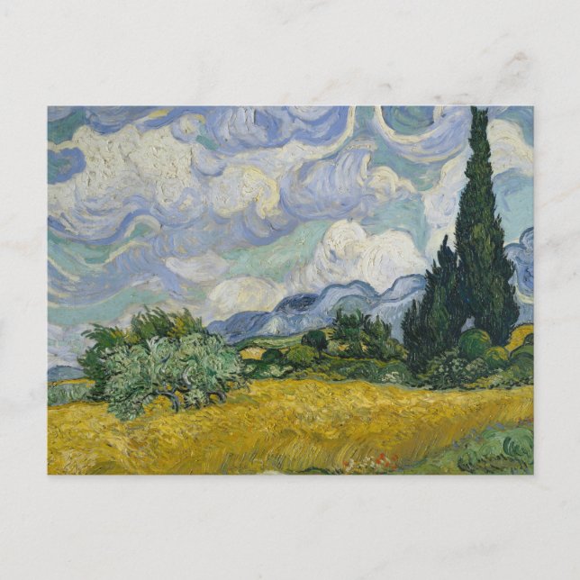Wheat Field with Cypresses:  Postcard (Front)