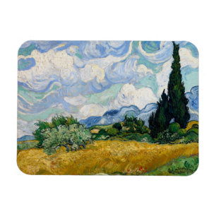Wheat Field with Cypresses Premium Magnet