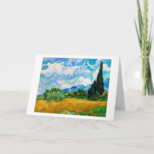 Wheat Field with Cypresses, Van Gogh Card (Front)