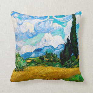 Wheat Field with Cypresses, Van Gogh Cushion