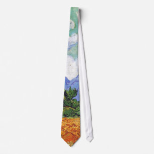 Wheat Field with Cypresses Van Gogh Fine Art Tie
