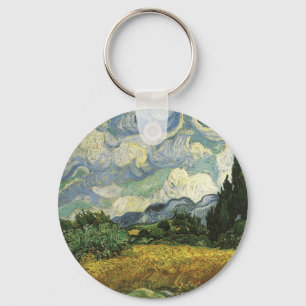 Wheat Field with Cypresses,Vincent Van Gogh Key Ring