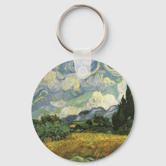 Wheat Field with Cypresses,Vincent Van Gogh Key Ring