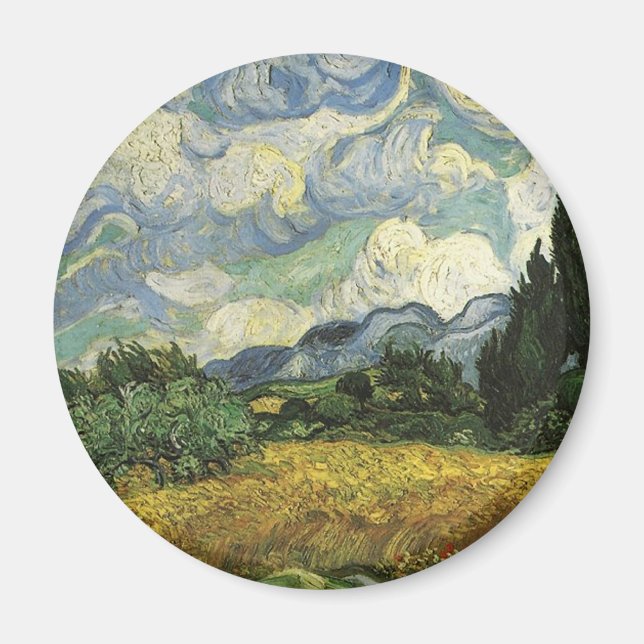 Wheat Field with Cypresses,Vincent Van Gogh Magnet (Front)
