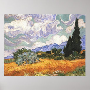 Wheat Field with Cypresses,Vincent Van Gogh Poster