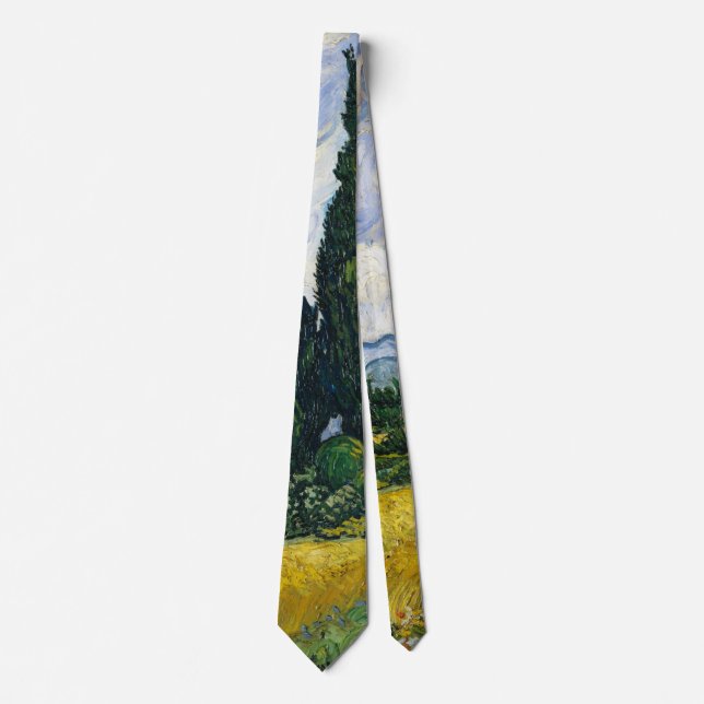 Wheat Field with Cypresses - Vincent Van Gogh Tie (Front)