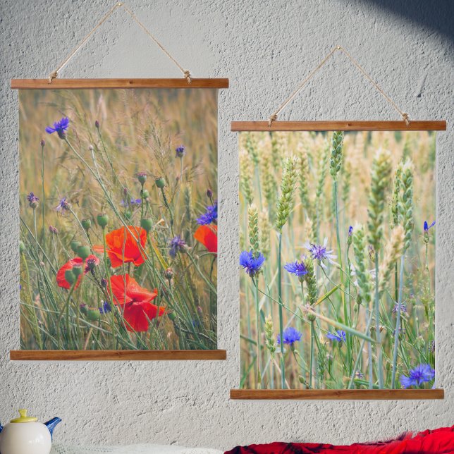 Wheat field with poppies and cornflowers hanging tapestry (Creator Uploaded)