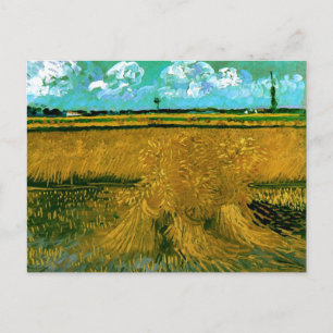 Wheat Field with Sheaves, Van Gogh Fine Art Postcard