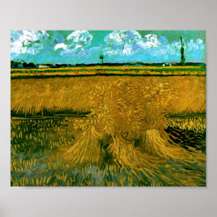 Wheat Field with Sheaves Van Gogh Fine Art Poster