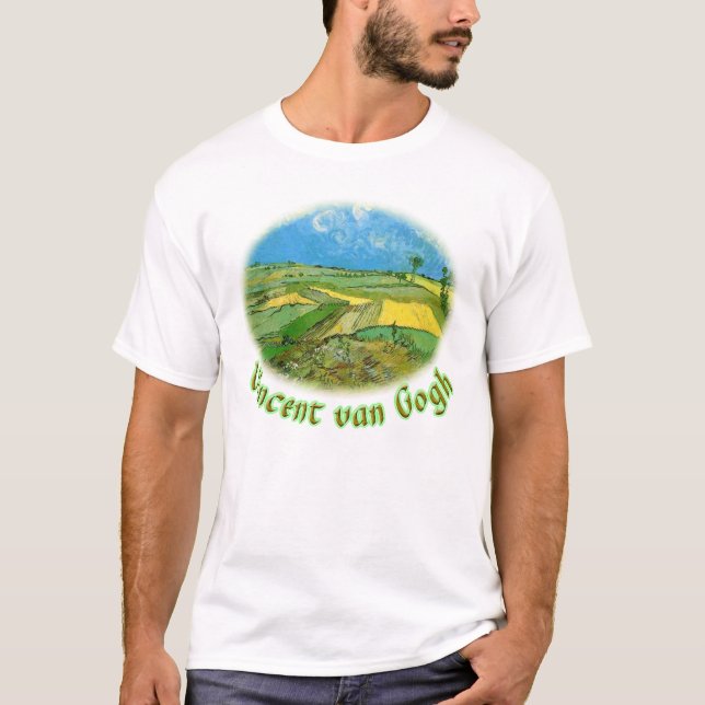 Wheat Fields at Auvers Under Clouded Sky, van Gog T-Shirt (Front)