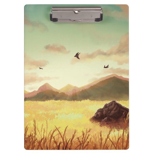 Wheat fields at sunrise clipboard (Front)