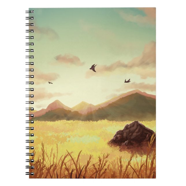 Wheat fields at sunrise notebook (Front)