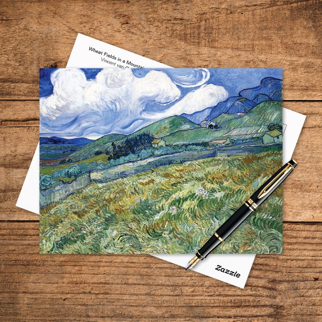 Wheat Fields Mountains Vincent van Gogh Postcard (Creator Uploaded)