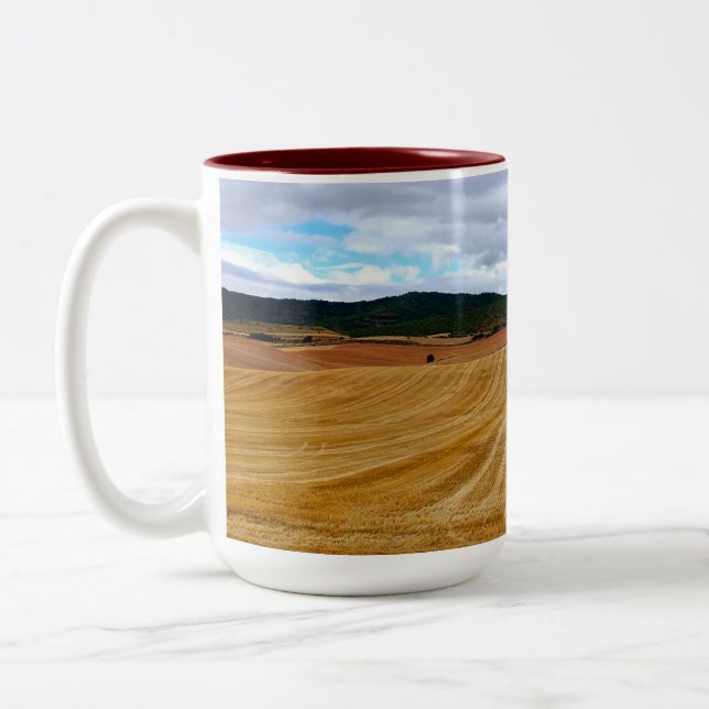 Wheat fields Two-Tone coffee mug (Left)