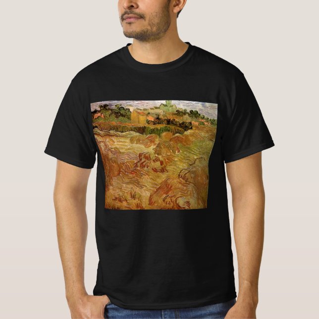 Wheat Fields with Auvers by Vincent van Gogh T-Shirt (Front)